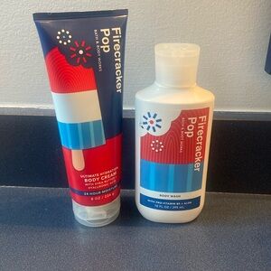 BATH AND BODY WORKS: FIRECRACKER POP BODY WASH AND BODY CREAM